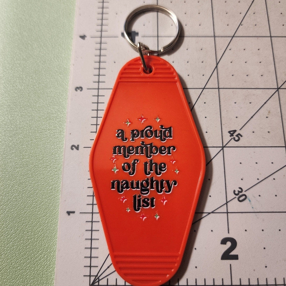 Red Naughty List Keychain - Picture 3 of 3